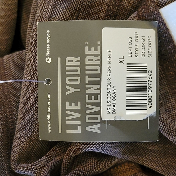 EDDIE BAUER CONTOUR LONG SLEEVE HENLEY SHIRT - Picture 9 of 9